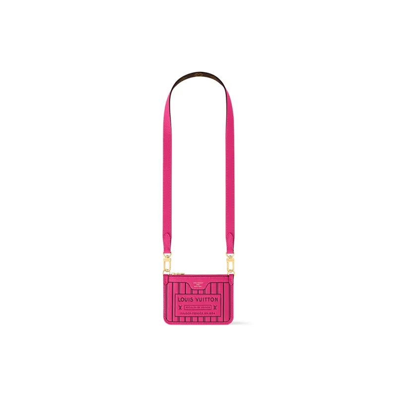 LOUIS VUITTON Neverfull Bandouliere Bb Inside Out Rose Pondichery/Monogram-3