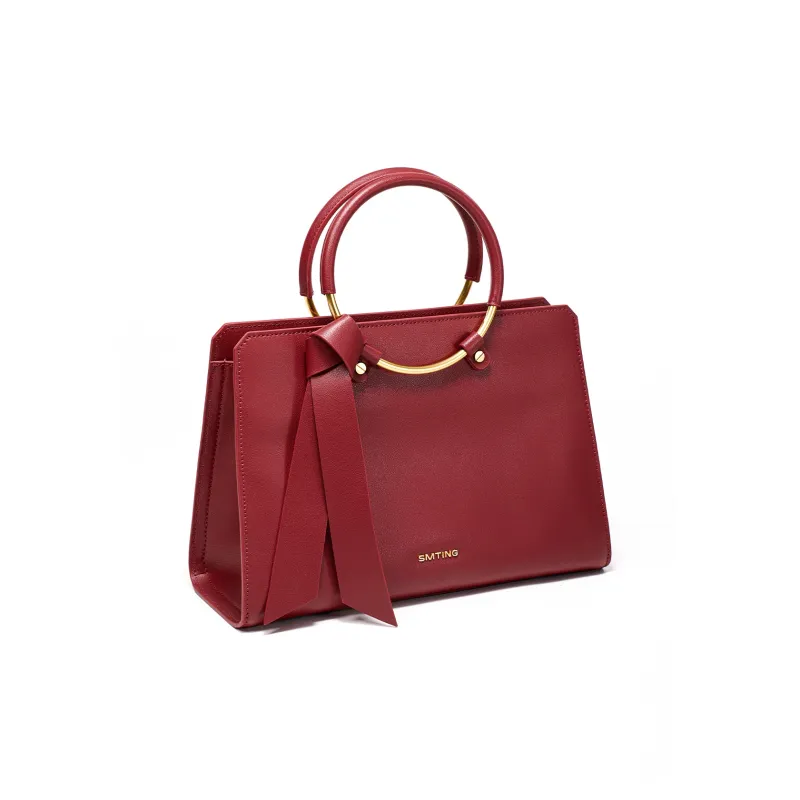 Simedin Cow Split Leather Handbag Shoulder Bag Women's Milk White-8