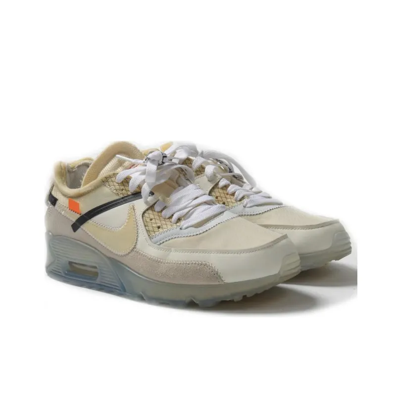 OFF WHITE x Nike The Ten Cushioned Wear Resistant Breathable Low Top Running Shoes Men's White Yellow-1