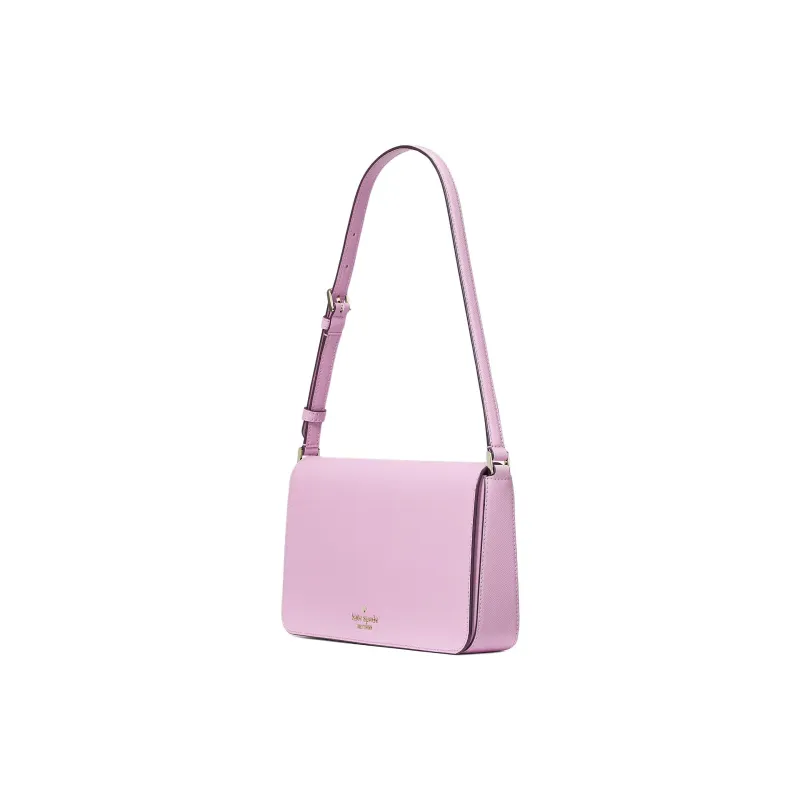 Kate Spade Staci Saffiano Leather Handbag Shoulder Bag Regular Women's Berry Cream-1
