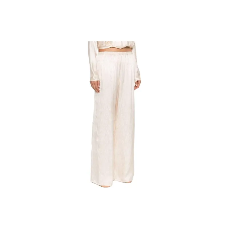 Forte Forte Check pattern Ruched detail Satin Palazzo Pants-3