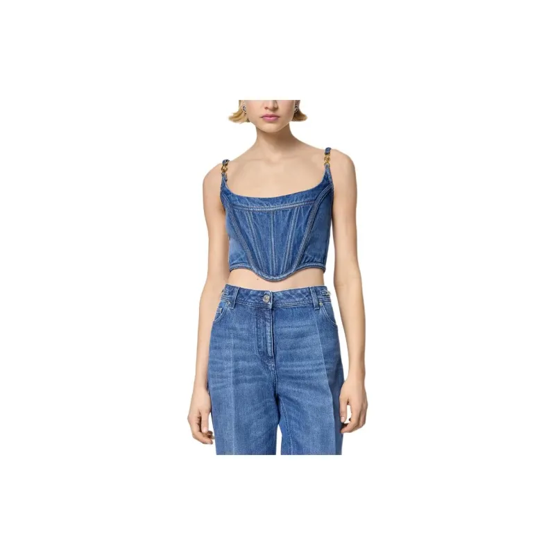 VERSACE Stone Wash Denim Top 'Medium Blue'-2