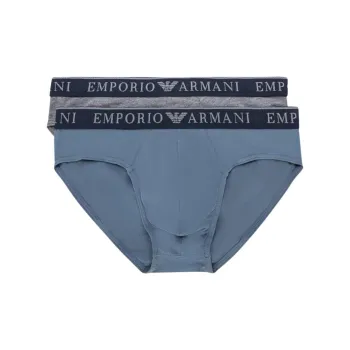 EMPORIO ARMANI FW24 Underpants Men's 2 Pack Blue+Gray