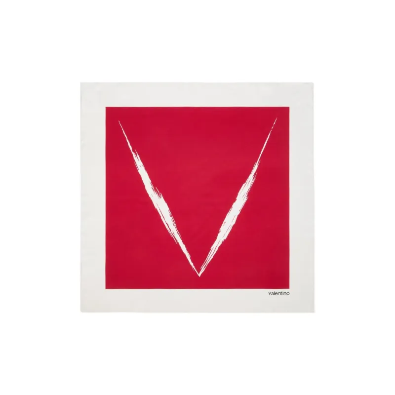 Valentino Silk Silk Scarves Women's Red-0