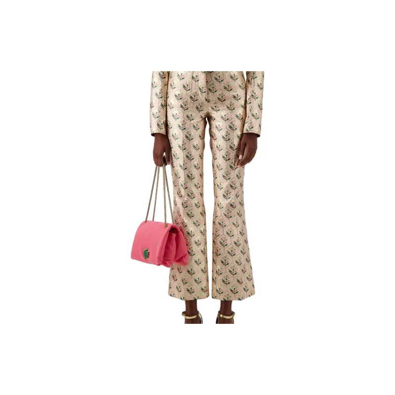 Giambattista Vall Floral jacquard Cropped Flared Trousers-2
