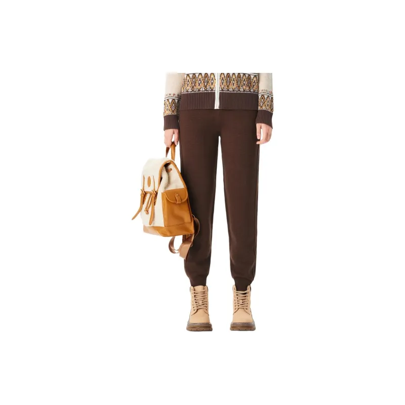 XII BASKET Casual Pants Women's Coffee-1