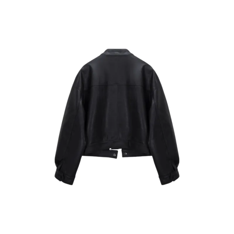 Classic Leather Jacket Exemplifies Unique Style Unisex-7
