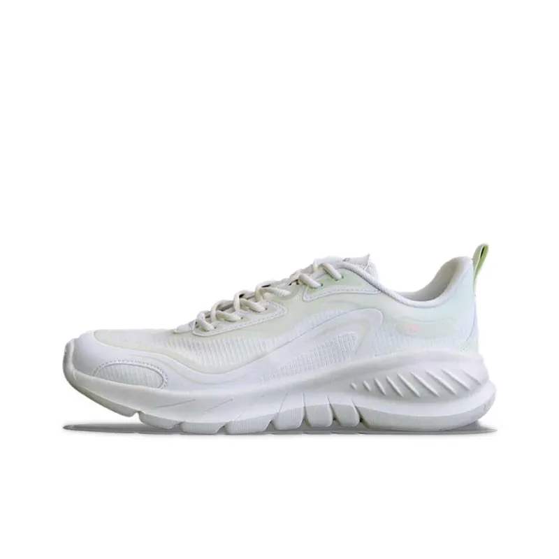 LiNing Anti Slip Wear Resistant Low Top Casual Running Shoes Women's White Green-0