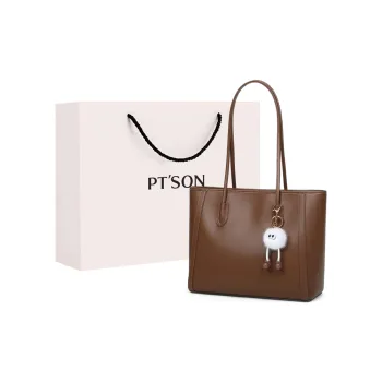 PT'SON Cow Leather With Synthetic Leather Tote Shoulder Bag, Portable Shoulder Bag Women's
