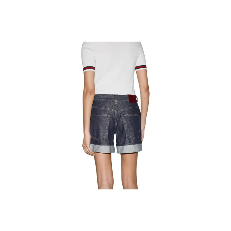 GUCCI Denim Shorts Women's Navy-4