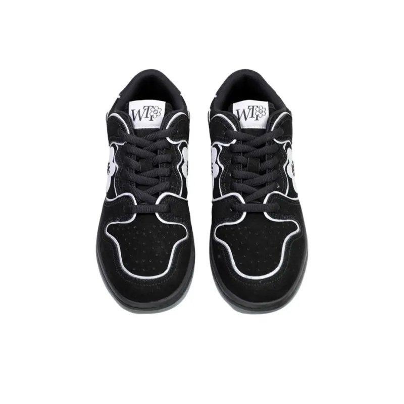 WATER THE PLANT Low Top Skateboard Shoes Unisex Black-3