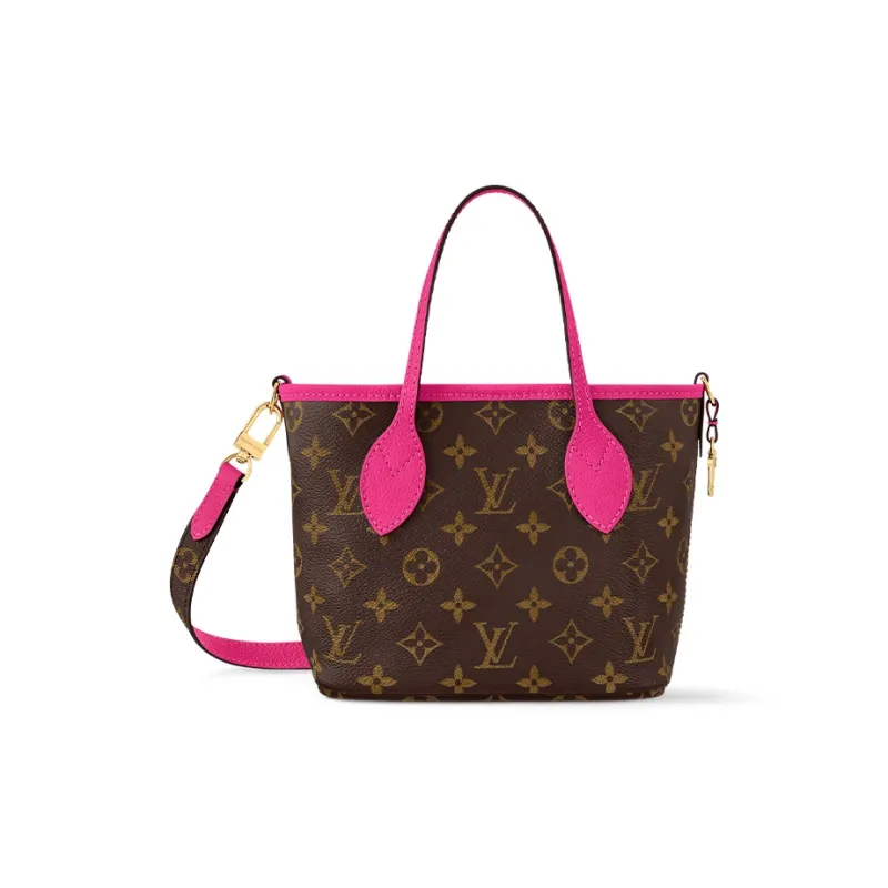LOUIS VUITTON Neverfull Bandouliere Bb Inside Out Rose Pondichery/Monogram-1