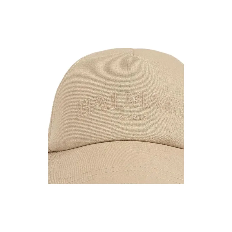 BALMAIN Logo embroidered Cotton Baseball Cap-2