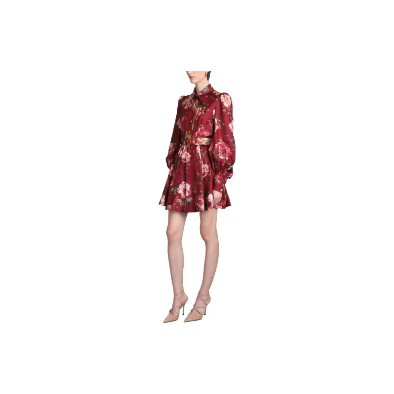 Zimmermann Long-Sleeved Dresses Women's Burgundy-4