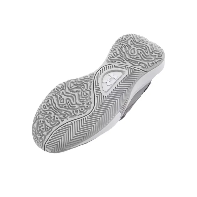 Under Armour Lockdown 7 Anti Slip Wear Resistant Low Top Basketball Shoes Unisex Gray-4