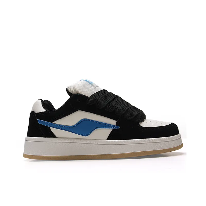 STUR YSN Wear-Resistant Slip-Resistant Low-Top Skateboard Shoes Unisex Black Royal Blue-1