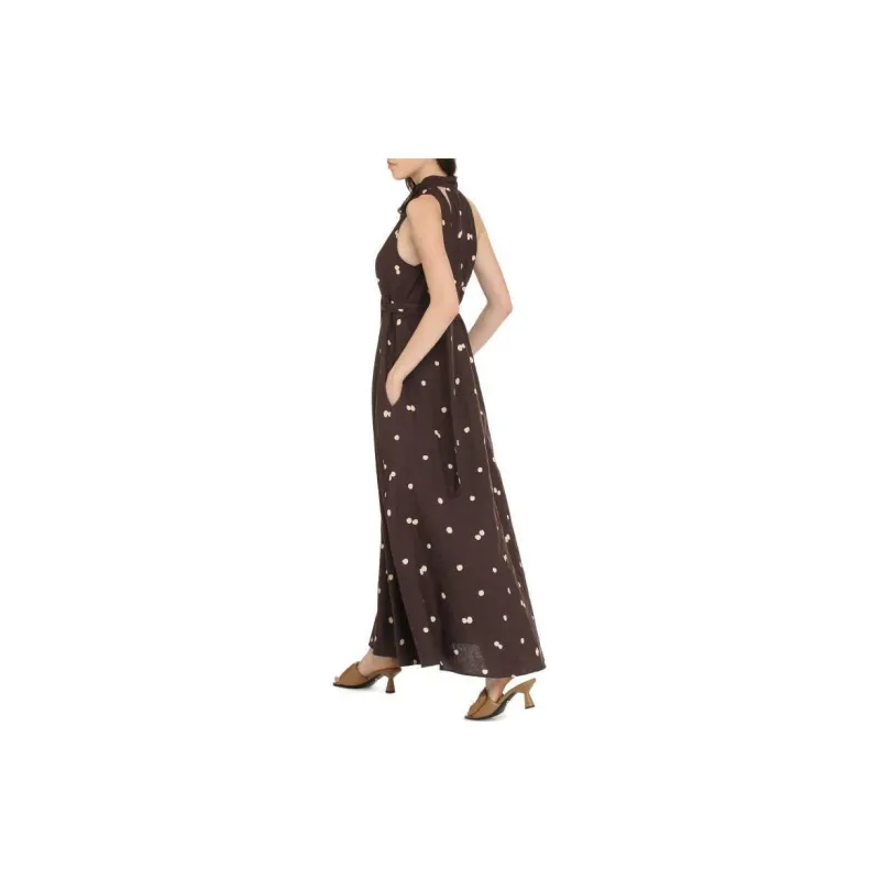 ASPESI Polka-Dot Printed Tie-Neck Midi Dress-3
