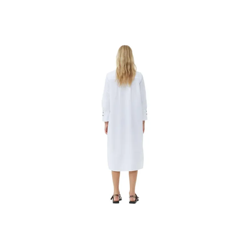 GANNI Poplin Oversized Midi Shirt Dress-2