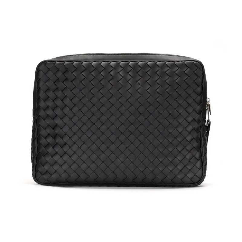 Bottega Veneta Cow Leather Storage Box Men's Black-3