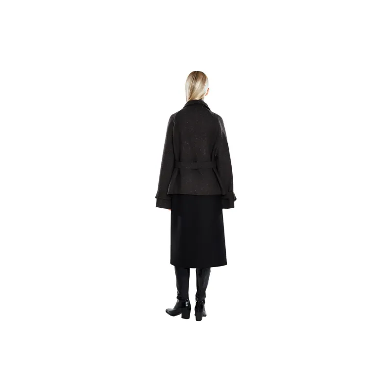 COVERINS Cropped Coat Women's Dark Coffee-1