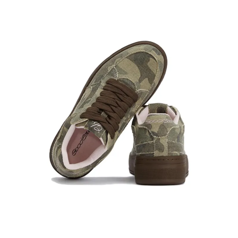 GOOD BAI Low Top Casual Shoes Unisex Camouflage Pink-3