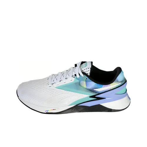 Reebok Nano X3 Durable Breathable Low-Top Running Shoes Men's White Green