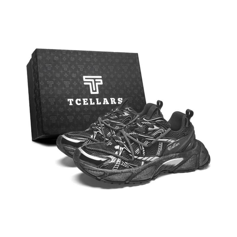 TCELLARS Cushioning Abrasion Resistant Lightweight Height Increasing Mat Low Top Chunky Sneakers Unisex-1