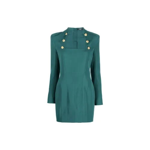 BALMAIN Long-Sleeved Dresses Women's Aqua Duck Green