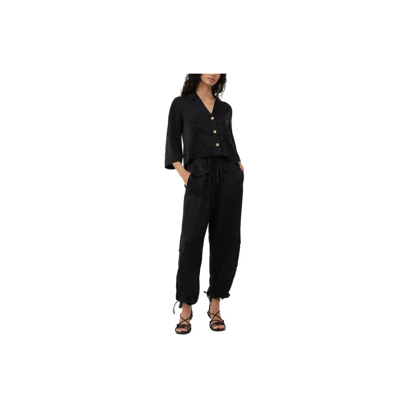 GANNI Washed Satin Trousers-1