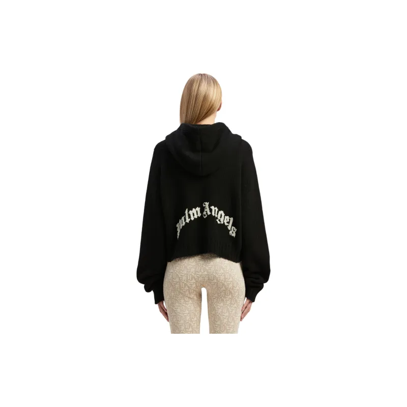 PALM ANGELS Curved logo Wool blend Hoodie-2