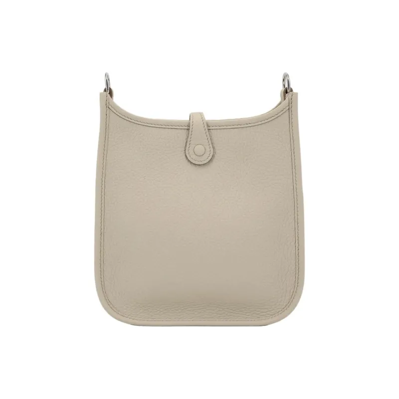 HERMES Evelyne Clemence Leather Shoulder Bag Crossbody Bag Mini Unisex 8L Beton Glacier White-5