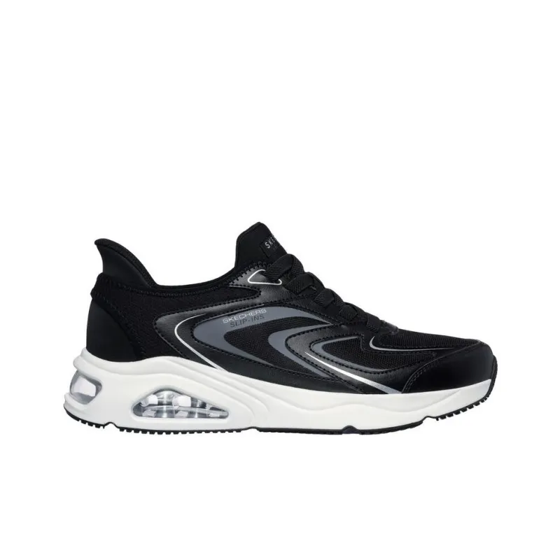 Skechers Breathable And Lightweight Low Top Running Shoes Men's Black-1