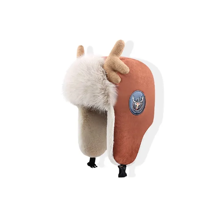 Mulinsen Plush Leather Trapper Hats Unisex-4