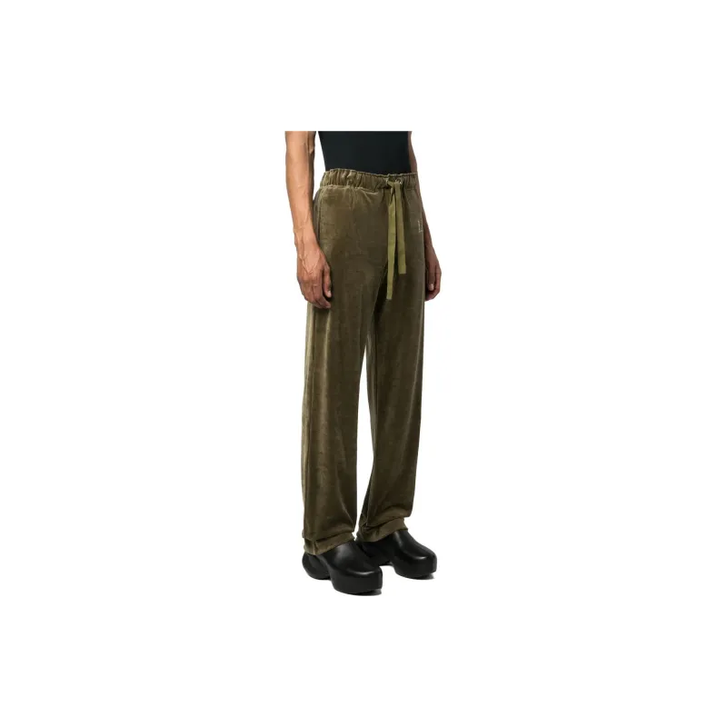 Ludovic de Saint Sernin Velvet Crystal Logo Track Pants-3