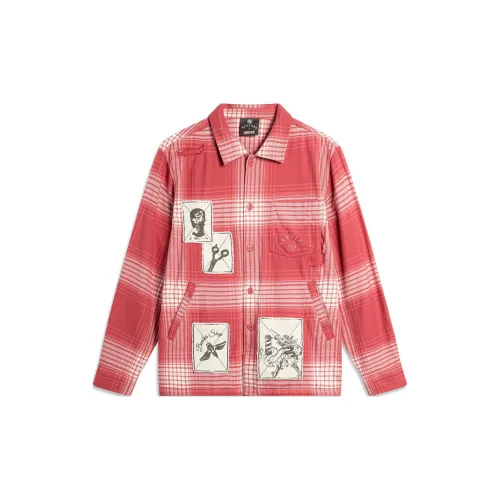 LINING Basketball Collection Shirts Men Rose Quartz, Light Antique Yellow, Red Grid