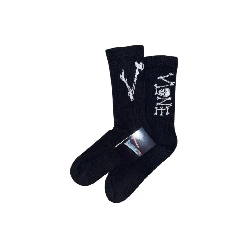 VLONE Mid Calf Socks Men's 1 Pack Black-0