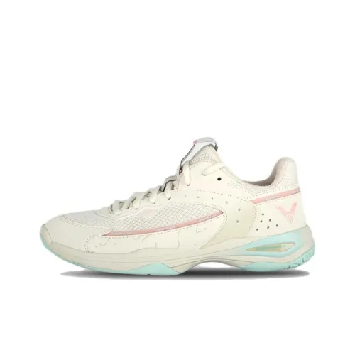 VICTOR Cushioning Wear Resistant Low Top Badminton Shoes Women's White