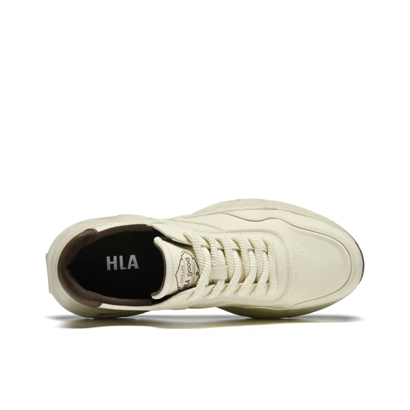 HLA Chunky Sneakers Men Low Top Beige Blue, Light Coffee-2