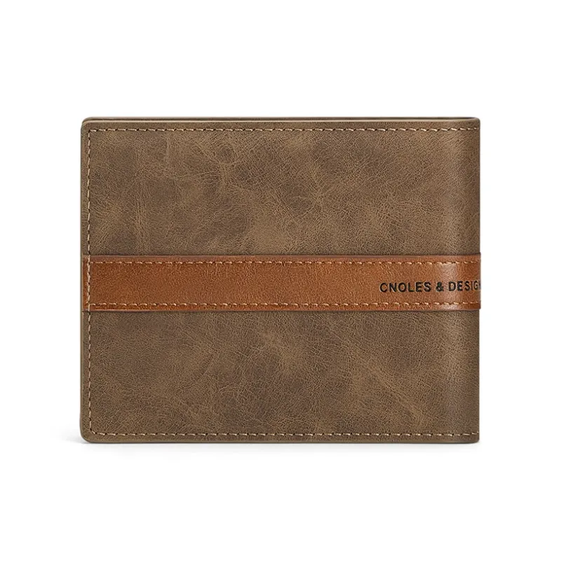 CNOLES Synthetic Leather Coin Purse Money Clip Card Holder Wallet Men's Dreamy Gray-7