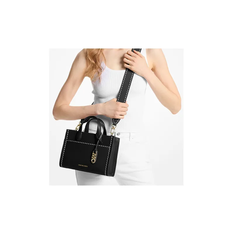 MICHAEL KORS Gigi Leather Crossbody Handbag Trumpets Women's Black-1