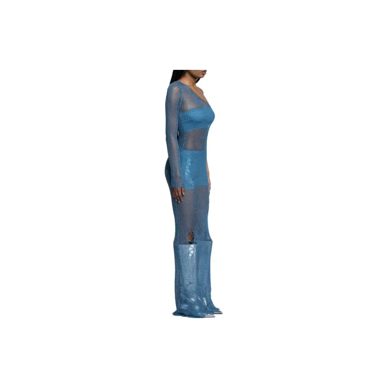 The Kript Long-Sleeved Dresses Women's Blue-3