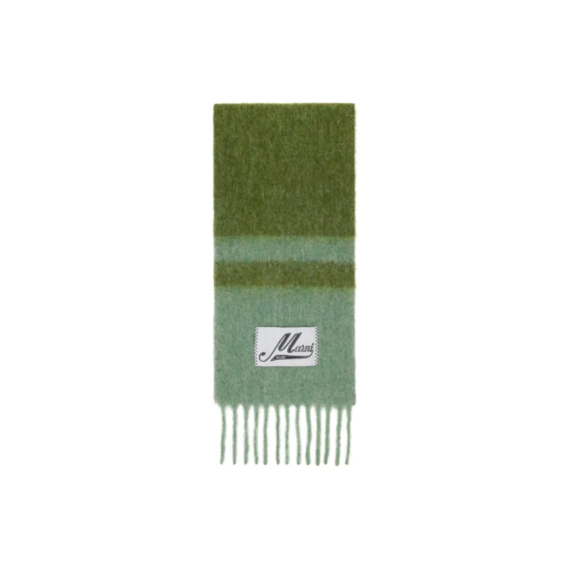 MARNI Mohair Knit Scarves Men's Green-0