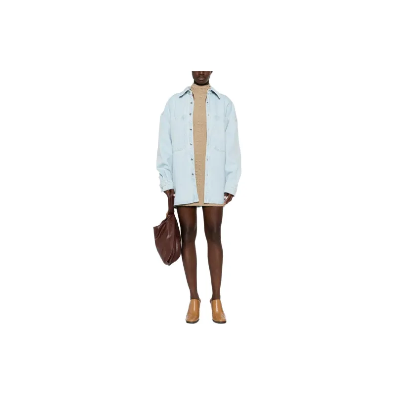 NANUSHKA Beaux Sun bleached Denim Shirt-1