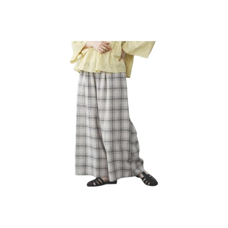 Beams Casual Pants Women's Gray White-4