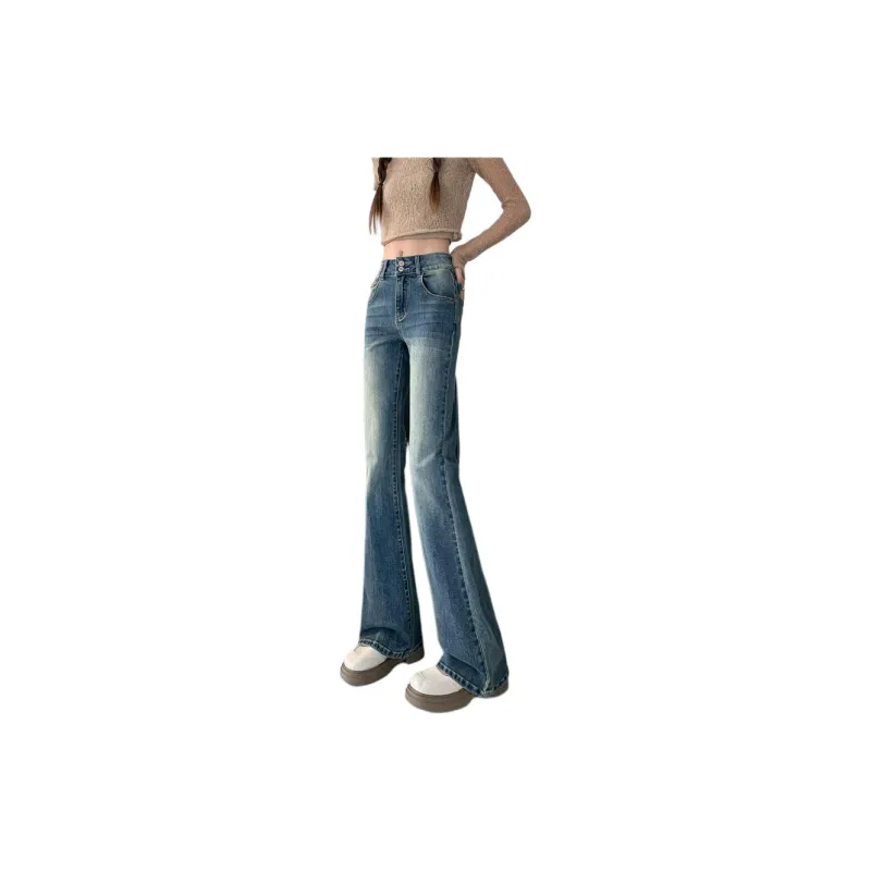YINLEI Jeans Women's Vintage Blue-4