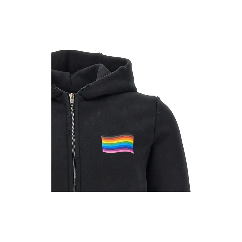 Balenciaga Rainbow Printed Zip-Up Hoodie-5
