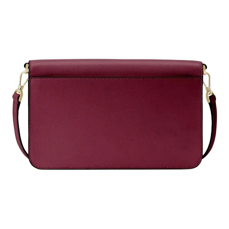 Kate Spade Saffiano Leather Shoulder Bag, Crossbody Bag Medium Size Women's Blackberry-2