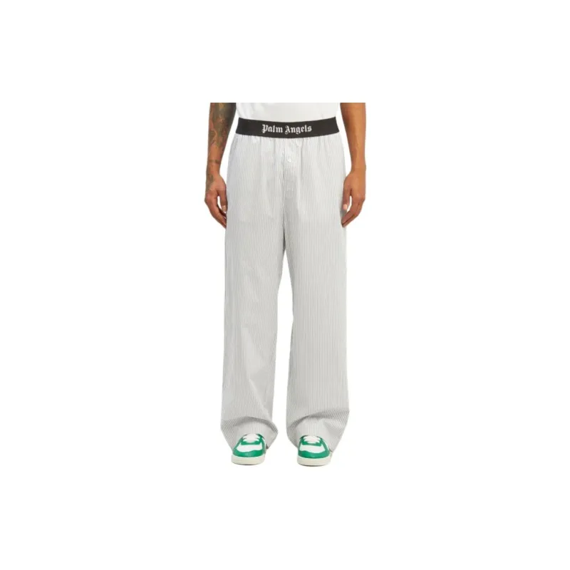 PALM ANGELS Logo-waistband Striped Pajama Trousers-2