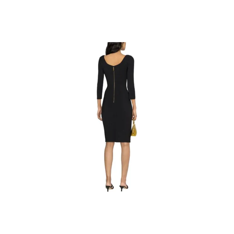 Elisabetta Franchi Long-Sleeved Dresses Women's Black-3