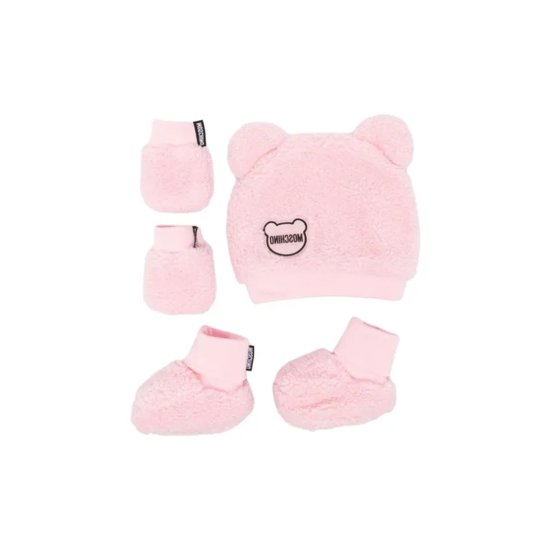 MOSCHINO Logo-appliqué Faux-shearling Beanie-0